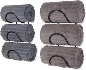 img 4 attached to 🛀 Wallniture Wrought Iron Metal Towel Rack - Premium Wall Mountable Bathroom Storage Organizer - 2-Pack Set, Ideal for Bath, Beach Towels - Sleek Black Design