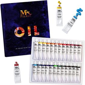 img 4 attached to 🎨 MozArt Supplies Oil Paint Set - 24 Colors/Tubes, Non-Toxic, Metallic, Vibrant - Ideal for Artists, Students, Kids, and Beginners - Canvas Painting, Wall Art, Landscape, Portrait