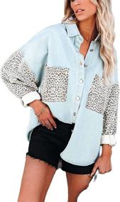 img 4 attached to Jacket Leopard Patchwork Outfits X Large Women's Clothing