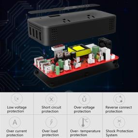 img 3 attached to 💡 200W Power Inverter DC 12V to 110V AC Car Converter: 2 AC Outlets, 4 USB Ports, Digital Display