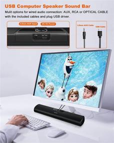 img 2 attached to 🔊 Z ZAFFIRO динамики для компьютера USB - звуковая панель для настольного ПК, стерео USB-динамик мощностью 5 Вт для настольного компьютера, ноутбука и смартфона (подключение RCA/Aux)