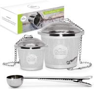 🍵 chefast tea infuser set (1+1 pack) - ultimate combo kit of single cup and large infusers, including metal scoop and clip - premium stainless steel strainers and steeper for loose leaf teas logo