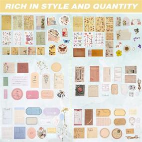 img 2 attached to 📚 180-Piece Vintage Scrapbooking Sticker Supplies Pack: Retro Journal Scrapbook Paper Stamp Sticker Aesthetic Journaling Washi Stickers Decorative Paper - Classic Style