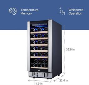 img 3 attached to 🍷 STAIGIS 15 Inch Wine Refrigerator - Undercounter Wine Cooler with Stainless Steel Frame Glass Door - 30 Bottle Wine Fridge for Built-In or Freestanding Use - Concealed Pull Design