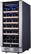 🍷 staigis 15 inch wine refrigerator - undercounter wine cooler with stainless steel frame glass door - 30 bottle wine fridge for built-in or freestanding use - concealed pull design логотип