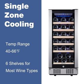 img 2 attached to 🍷 STAIGIS 15 Inch Wine Refrigerator - Undercounter Wine Cooler with Stainless Steel Frame Glass Door - 30 Bottle Wine Fridge for Built-In or Freestanding Use - Concealed Pull Design