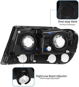 img 2 attached to DWVO Headlights Assembly Compatible With 1999-2004 Jeep Grand Cherokee Smoked