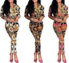 img 2 attached to 👗 One Piece Jumpsuits Playsuit in LKOUS Printing for Women's Clothing - Jumpsuits, Rompers & Overalls