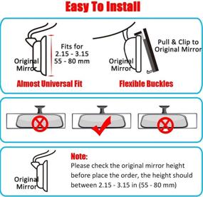 img 1 attached to 🚗 Улучшите безопасность транспортного средства с помощью зеркала заднего вида Ampper шириной 11,8 дюйма для автомобиля, внедорожника, грузовика, фургона - эффективно уменьшает слепые зоны