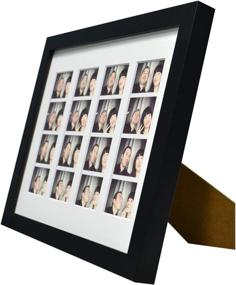 img 2 attached to Golden State Art, 8.5x11 Photo Frame with Mat for 4 2x6 Photo Booth Pictures, Black - Includes Real Glass, Easel Back Display