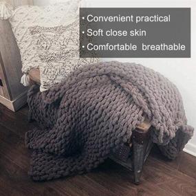 img 1 attached to 🛋 Luxurious EASTSURE Chunky Knit Blanket: Premium Super Soft Warmth for Ultimate Coziness - Dark Grey 47"x71