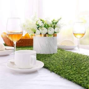 img 2 attached to Farochy Artificial Grass Table Runners