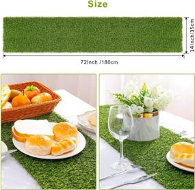 img 3 attached to Farochy Artificial Grass Table Runners