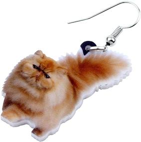 img 1 attached to Bonsny Acrylic Sweet Cat Drop Dangle Earrings - Jewelry for Women, Girls, and Kids - Gift Charms and Accessories