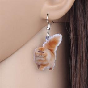 img 3 attached to Bonsny Acrylic Sweet Cat Drop Dangle Earrings - Jewelry for Women, Girls, and Kids - Gift Charms and Accessories