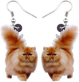 img 4 attached to Bonsny Acrylic Sweet Cat Drop Dangle Earrings - Jewelry for Women, Girls, and Kids - Gift Charms and Accessories