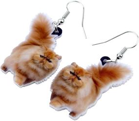 img 2 attached to Bonsny Acrylic Sweet Cat Drop Dangle Earrings - Jewelry for Women, Girls, and Kids - Gift Charms and Accessories