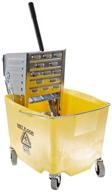 🧺 impact 2/2635-3y metal squeeze wringer/plastic combo bucket: 26-35 qt capacity in bold yellow/metal finish logo