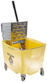 img 1 attached to 🧺 Impact 2/2635-3Y Metal Squeeze Wringer/Plastic Combo Bucket: 26-35 qt Capacity in Bold Yellow/Metal Finish