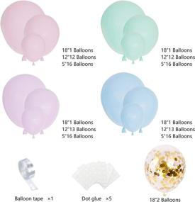 img 3 attached to 🎈 Stunning Pastel Balloons Garland Arch Kit: 120pcs Macaron & Gold Confetti Balloons - Ideal for Birthday Wedding Party Decorations