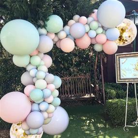 img 4 attached to 🎈 Stunning Pastel Balloons Garland Arch Kit: 120pcs Macaron & Gold Confetti Balloons - Ideal for Birthday Wedding Party Decorations