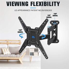 img 1 attached to Full Motion Swivel Articulating TV Wall Mount Bracket for 26-55 Inch LED, LCD, 📺 OLED, Plasma Flat Screen TV - Mounting Dream MD2393-MX (up to VESA 400x400mm and 60 lbs)