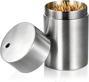 img 2 attached to 🦷 Premium Stainless Steel Toothpick Dispenser Storage Organizer: Convenient and Hygienic Solution