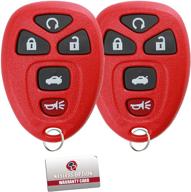 keylessoption keyless entry remote control car key fob replacement for 15912860 -red (pack of 2) logo