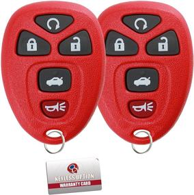 img 2 attached to KeylessOption Keyless Entry Remote Control Car Key Fob Replacement For 15912860 -Red (Pack Of 2)