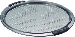 img 1 attached to 🍕 Anolon Advanced 13-дюймовый Пицца-корзина с силиконовыми ручками - Антипригарное съемное дно, Серый