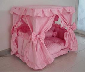 img 1 attached to 👑 Handmade Princess Pink Pet Dog Bed House with Bonus Candy Pillow