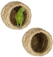 🐦 hamiledyi birdcage straw simulation birdhouse – natural fiber nest for resting, breeding & hiding from predators – ideal for finches & canaries (2 pcs) логотип