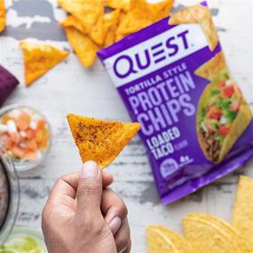 img 3 attached to 🌮 Quest Nutrition Loaded Taco Tortilla Style Protein Chips - Low Carb, Gluten Free, Baked Snack, 1.1 Ounce (Pack of 12)