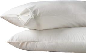 img 1 attached to 🛏️ Aller-Ease Hot Water Washable Hypoallergenic Zippered Pillow Protectors, Allergist Recommended, Dust Mite & Allergen Prevention, Standard/Queen Size, Pack of 2, White