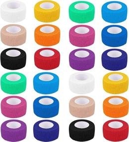 img 4 attached to 🌈 Colorful 24 Pack Self Adherent Cohesive Wrap Bandages - 1 Inch x 5 Yards, First Aid Tape, Elastic Self Adhesive Tape for Sports, Wrist, Ankle