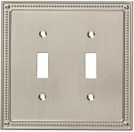 🔲 sophisticated satin nickel double switch wall plate - franklin brass classic beaded wall plate/cover логотип
