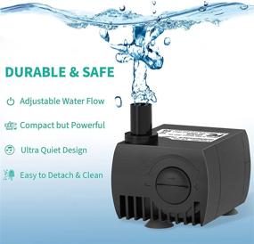 img 3 attached to 🌊 Uniclife 80 GPH Submersible Water Pump - 4W Quiet Pump with 6ft Power Cord - Ideal for Fountain, Aquarium, Fish Tank