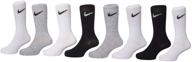 comfortable & trendy: nike toddler boy's lightweight sport crew socks - 8 pairs logo