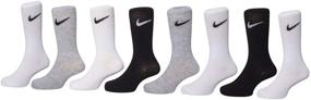 img 1 attached to Comfortable & Trendy: Nike Toddler Boy's Lightweight Sport Crew Socks - 8 Pairs