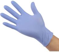 blue nitrile gloves, pack of 100 (medium size), 4 mil, latex-free, powder-free, textured, disposable, non-sterile logo