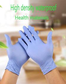 img 2 attached to Blue Nitrile Gloves, Pack of 100 (Medium Size), 4 mil, Latex-Free, Powder-Free, Textured, Disposable, Non-Sterile