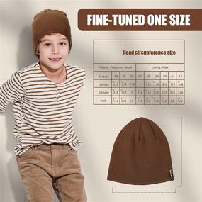 img 3 attached to 🧢 Zowya Reversible Knit Beanie with Stripes and Solid Colors for Boys and Girls, Knitted Cuff Hat - 1 Hat