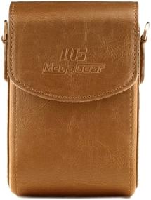 img 1 attached to MegaGear Canon PowerShot SX740 HS, SX730 HS Leather Camera Case with Strap - Light Brown