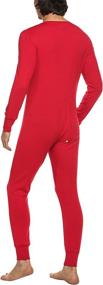 img 1 attached to 👕 Hotouch Men's Thermal Union Suit Button Down Pajamas - Long One Piece Pajama Set, Sizes S-XXL