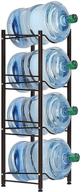 🧃 water bottle storage rack - 4 tier dark brown water jug holder (5 gallon) logo