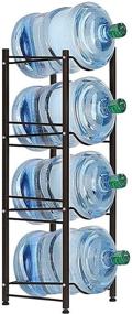 img 4 attached to 🧃 Water Bottle Storage Rack - 4 Tier Dark Brown Water Jug Holder (5 Gallon)