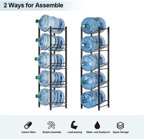 img 1 attached to 🧃 Water Bottle Storage Rack - 4 Tier Dark Brown Water Jug Holder (5 Gallon)