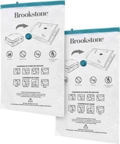 img 1 attached to 🛍️ Maximize Storage Space with Brookstone BKH1411 - 2pc Extra Large Vacuum Bag Set/Clear