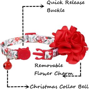 img 3 attached to 🎄 BoomBone Christmas Cat Collar Flower, Breakaway Collars with Charms for Puppies - Pet Xmas Accessories