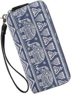 👜 bohemian zipper phone wristlet wallet purse for women with handle - stylish wallet clutch logo